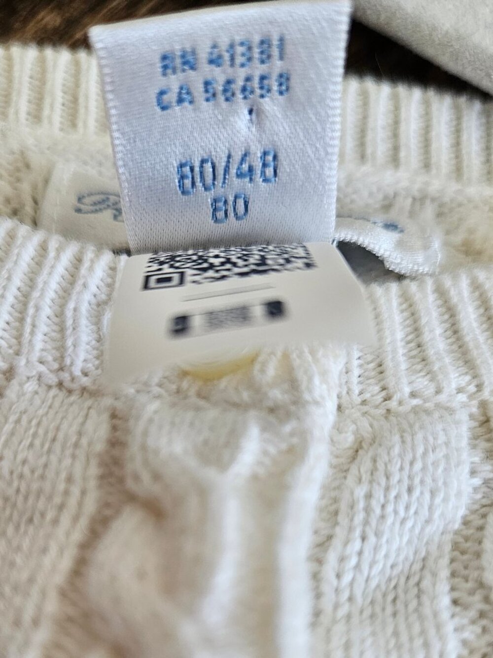 Ralph Lauren Baby Girl Ivory Cable Knit Cardigan - Pink Pony Sz 12M - Picture 8 of 12
